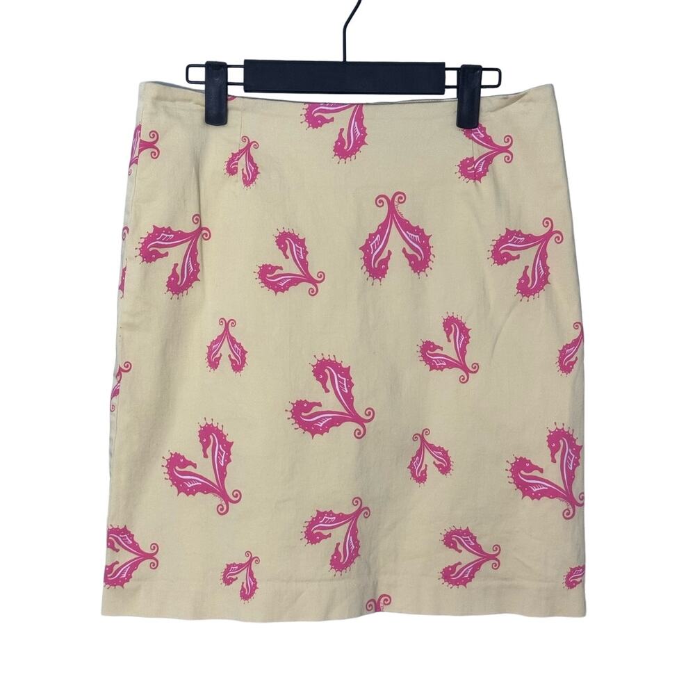 Melly M Yellow and Pink Seahorse Print‎ Skirt Size 8